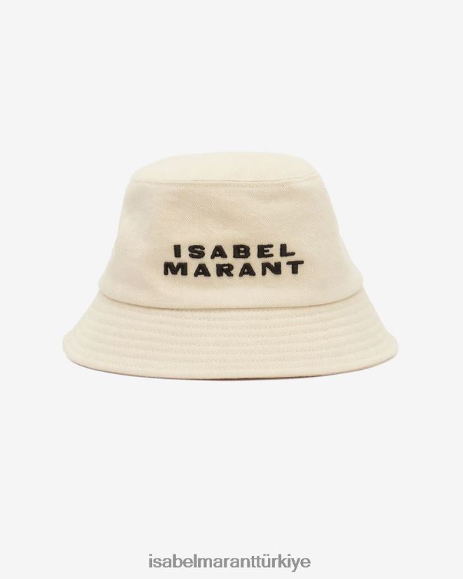 aksesuar TR Isabel Marant üniseks Haley logolu şapka ekru/siyah 42RDBH1068