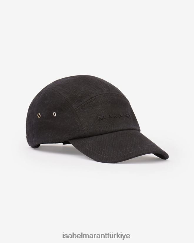 aksesuar TR Isabel Marant üniseks tedji logolu beyzbol şapkası siyah 42RDBH1056