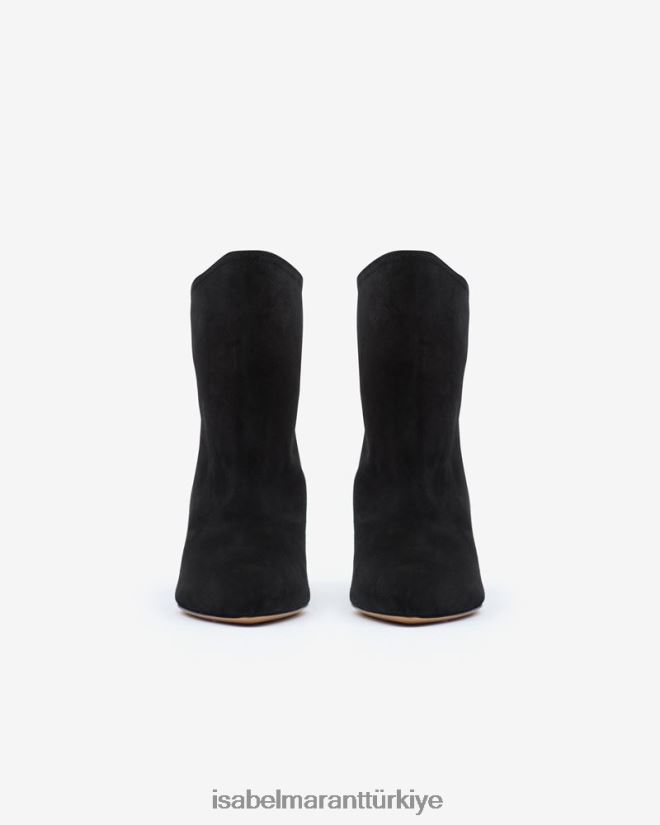 ayakkabı TR Isabel Marant üniseks Dripi süet deri yarım çizme siyah 42RDBH791