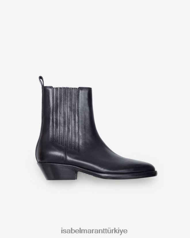 ayakkabı TR Isabel Marant üniseks delena deri kovboy çizmesi siyah 42RDBH782