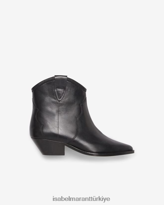 ayakkabı TR Isabel Marant üniseks dewina deri yarım çizmeler siyah 42RDBH729