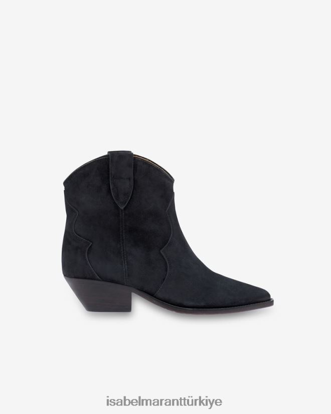 ayakkabı TR Isabel Marant üniseks dewina süet yarım çizme soluk siyah 42RDBH730