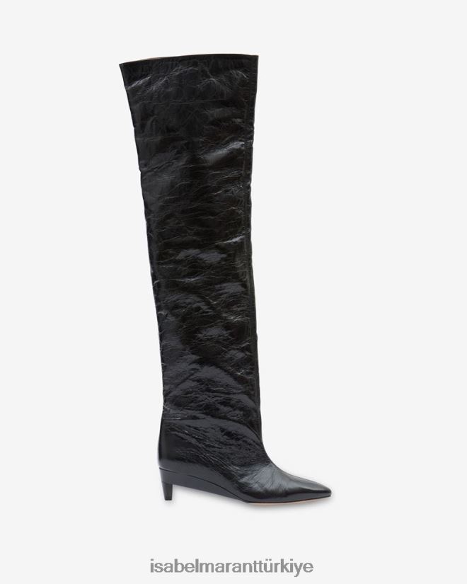 ayakkabı TR Isabel Marant üniseks lisali uzun çizmeler siyah 42RDBH776